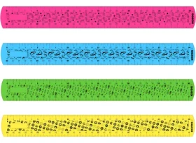 Kores Ohybné pravítko 30cm (mix) / Pravítko / Nezlomiteľné / Riadkovanie 0,5 a 1 cm / 1 ks (UL84931)