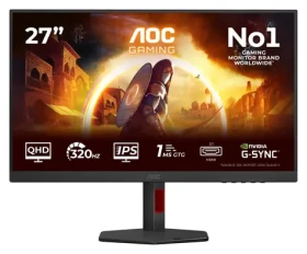 27" AOC Gaming Q27G4SRU čierna / Fast IPS / 2560x1440 / 16:9 / 320Hz / 450 cd/m2 / 2x HDMI + DP / VESA (Q27G4SRU)