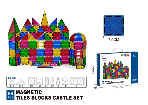 Mamido Mamido Farebná magnetická stavebnica 86 dielov MT1475