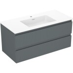 MEXEN/S - Rivel kúpeľňová skrinka 100 cm s umývadlom Otis, 2 zásuvky, reliéf, grafit mat/biela mat - 91A20-10047-2-BFF66-W18M0 91A20-10047-2-BFF66-W18M01