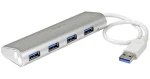 StarTech USB Hub 4 porty strieborná / USB hub / USB 3.0 / 4X USB-A / hliníkové telo (ST43004UA)