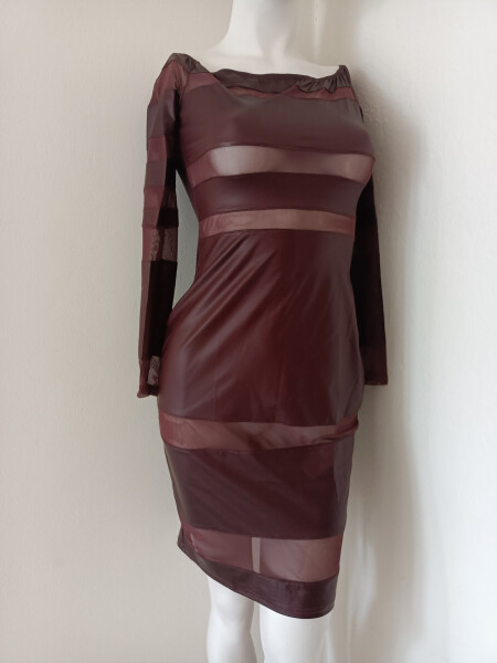 Dámske sexi šaty 18966 dark burgundy - Koucla UNI