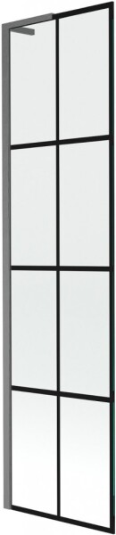 MEXEN/S - Next L vaňová zástena FIX 50 x 150, čierna vzor, grafit kartáčovaná 895-050-000-03-77-66