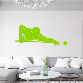 Veselá Stena Samolepka Hráč biliardu Farba: zelená, Veľkosť: 100 x 39 cm