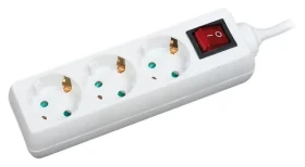 LogiLink predlžovací kábel s vypínačom biela / Zásuvkový blok / 3 zásuvky / 1,4 m / 16 A (LPS206)