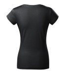 Fit tričko s výstrihom do V ebony gray L