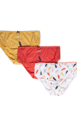 Dámske nohavičky BIKINI L-122BIB-38, balenie po 3 ks, žlto-oranžové – Lama L