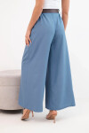 Dámske nohavice so širokými nohavicami a opaskom modré UNI
