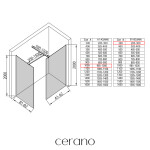 CERANO - Sprchová zástena Walk-in Onyx TL/P - 8 mm - hranatá vzpera - čierna matná, transparentné sklo - 100x30x200 CER-8050BD71997