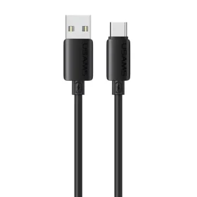 USAMS U98-786 čierna / Nabíjací a dátový kábel / USB-C / 3A / 18W / 1 m / silikónový (SJ786USB01)