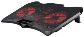 Esperanza EGC102 Buran herná chladiaca podložka pod notebook čierno-červená / 4 ventilátory / červené LED podsvietenie (CHLESPPOD0002)