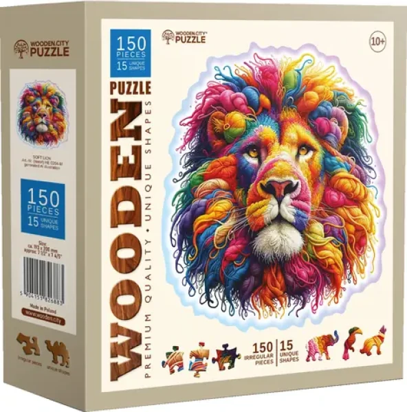 Wooden City Drevené puzzle Jemný lev