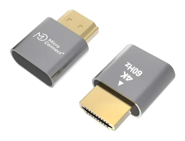 MicroConnect Universal Virtual Emulator 4K sivá / Emulátor virtuálneho displeja / HDMI Typ A / 3840×2160 / 60 Hz (HDMI-DUMMY)