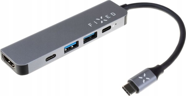 Fixed | 5-port USB-C HUB Mini for Notebooks and tablets | FIXHU-MN-GR | Gray