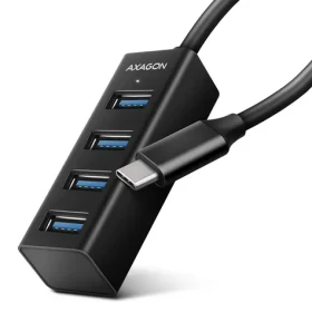 Axagon HUE-M1C, 4X USB 3.2 Gen 1 MINI húb, kovový, kábel USB-C 20cm (HUE-M1C)