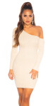 Sexy Ribbed One-Shoulder Knit Dress Einheitsgroesse