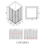 CERANO - Sprchovací kút Volpe Duo Ľ/P - 6 mm - chróm, transparentné sklo - 80x120x190 - zalamovacie CER-774232