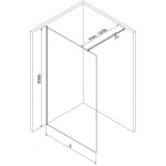 MEXEN/S - Kyoto-X Sprchová zástena WALK-IN 120 x 200, grafit 10 mm, zlato 800-120-101-50-40-X