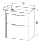 Mereo Vigo, kúpeľňová skrinka s keramickým umývadlom 61 cm, biela CN311