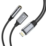 Tech-Protect UltraBoost čierna / Adaptér / Lightning - Jack 3,5 mm + Lightning / audio a nabíjanie