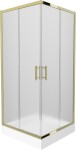 MEXEN/S - Rio sprchovací kút štvorec 90 x 90, dekor, zlato + vanička Rio vrátane výpuste 860-090-090-50-30-4510