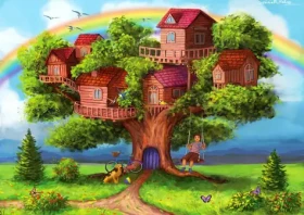 ENJOY Puzzle Domčeky na strome
