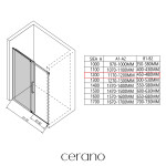 CERANO - Sprchovací kút Lantono - ľavá - 8 mm - Soft-Close - čierna matná, mliečne sklo - 120x70 - posuvný CER-665254