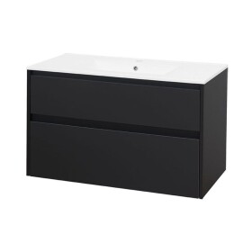 Mereo Opto, kúpeľňová skrinka s keramickým umývadlom 101 cm, čierna CN942