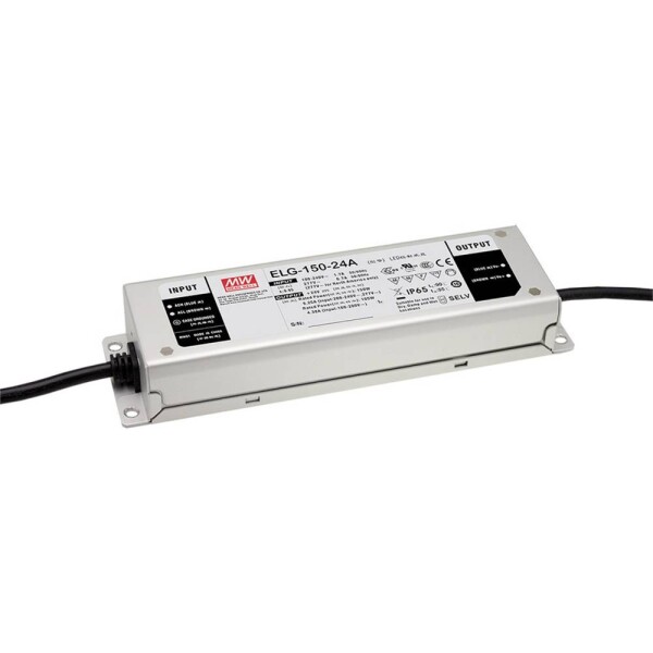 MEAN WELL ELG-150-24AB-3Y LED driver konštantné napätie 150 W 3.2 - 6.25 A 21.6 - 26.4 V/DC stmievací funkcie 3v1, montáž na nehorľavom povrchu, schválenie; ELG-150-24AB-3Y