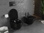 MEXEN - Lena Závesná WC misa vrátane sedátka s slow-slim, Duroplastu, čierna 30224070