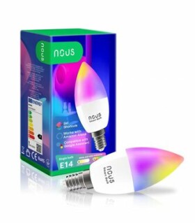 Nous P4 / Chytrá žiarovka / E14 / 380 lm / RGB / WiFi (NOUS-P4-1-1548)