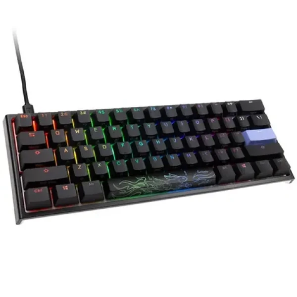 Ducky One 2 Pro Mini Gaming Tastatur Cherry MX-Blue čierna / herná klávesnica / podsvietená / drôtová USB-C / US (DKON2061ST-CUSPDAZT2)