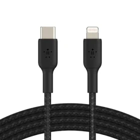 Belkin BOOST CHARGE kábel opletený USB-C na Lightning čierna / 1m (CAA004bt1MBK)