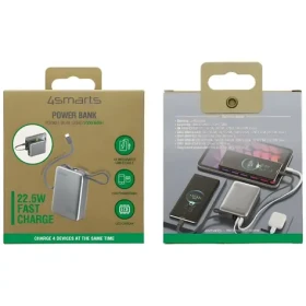 4smarts Pocket Dual Cord 20000mAh šedá / Powerbanka / vstavaný kábel USB-C 15 cm / 22,5 W / USB-A + USB-C (541626)