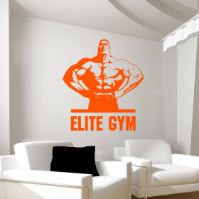 Veselá Stena Samolepka Elite Gym Farba: oranžová, Veľkosť: 100 x 106 cm