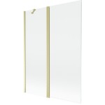 MEXEN - MIST vaňová zástena 130x150 cm 6mm f+s, zlatá kartáčovaná, číra 8A9-130-011-55-00