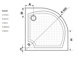 GELCO - VIVA90 sprchová vanička z liateho mramoru, štvrťkruh, 90x90cm, R550 GV559
