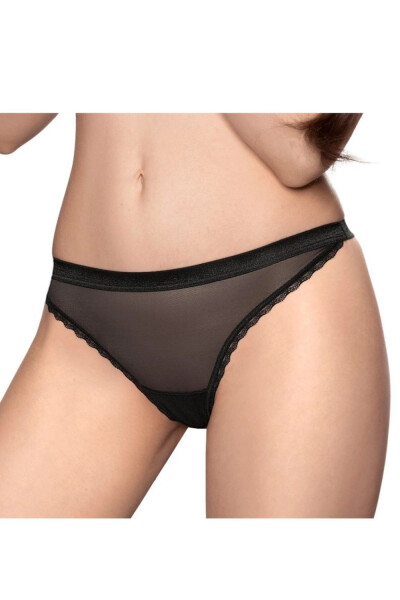 Erotické tangá Ellba - ROZA černá L