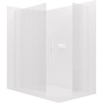 CERANO - Sprchová zástena Walk-in Crystal TL/P - 8 mm - bezvzperový systém - biela matná, ryhované sklo - 160x80x200 CER-8050BD5450
