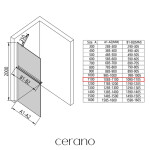 CERANO - Sprchová zástena Walk-in Onyx YL/P - 8 mm + polička / držiak na uteráky - čierna matná, bronzové sklo - 110x200 CER-689407