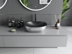 MEXEN - Viki umývadlo na dosku 48 x 35, čierna mat/strieborná 21054874