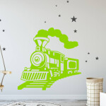 Veselá Stena Samolepka Parná lokomotíva Farba: červená, Veľkosť: 40 x 39 cm