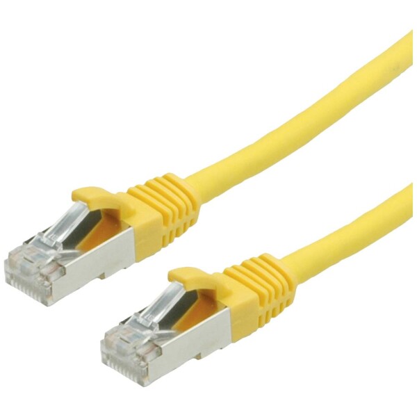 Value 21.99.1282 RJ45 sieťové káble, prepojovacie káble CAT 6 S/FTP 10.00 m žltá dvojžilový tienený, bez halogénov, samozhášavý 1 ks; 21.99.1282