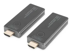 Digitus DS-55323 sivá / Bezdrôtový predlžovač HDMI / 4K 30Hz / dosah 30 m / AES 128bit (DS-55323)