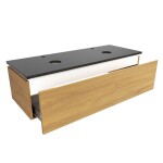 Kúpeľňová skrinka so žulovou krycou doskou SAT Feel 120x30x46 cm medový dub mat SATFEEL120DMZ SATFEEL120DMZ