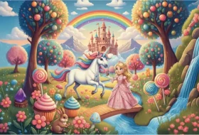 Trefl Puzzle Princezná a jednorožec MAXI