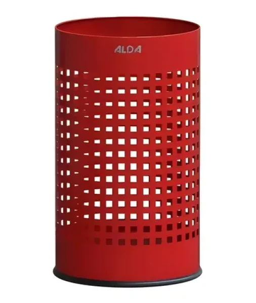 ALDA Officer červená / Odpadkový kôš / dierovaný / lakovaná oceľ / 18 l