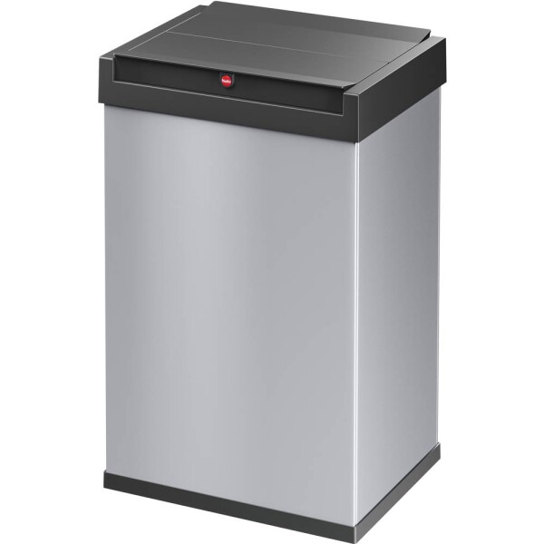 Hailo Big-Box Swing L 8401210 odpadkový kôš, 35 l, ocelový plech, (d x š x v) 340 x 339 x 545 mm, strieborná, čierna, so samozatváracím vekom, 1 ks; 8401210
