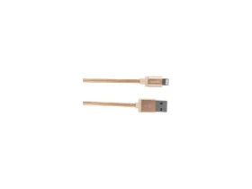 Canyon MFIC3 zlatá / Nabíjací kábel / USB 2.0 - Lightning / opletený / 1 m / MFI certifikovaný (CNS-MFIC3GO)