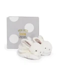 Doudou Darčeková sada - Sada topánočiek s hrkálkami králiček béžový 0-6 mesiacov (DC1310)